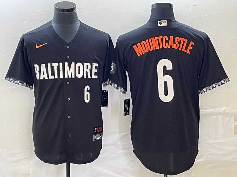 Men's Baltimore Orioles #6 Ryan Mountcastle Number Black 2023 City Connect Cool Base Stitched MLB Jerseys